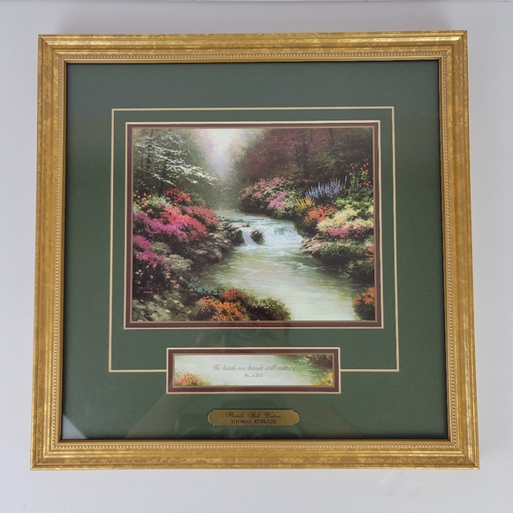 Thomas Kinkade "Beside still waters" gold framed art print. 2002 - Picture 1 of 13